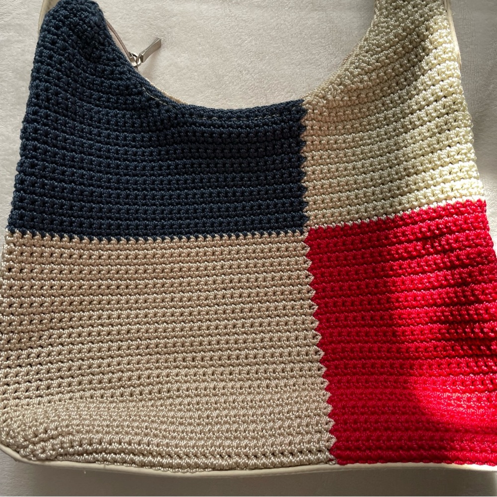 Vintage Color Block Woven Shoulder Bag Purse - Picture 2 of 10